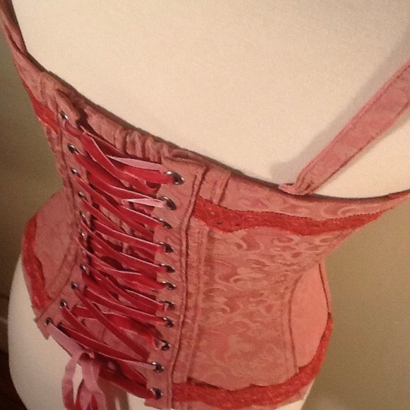 Tripp NYC S pink paisley hook and lace-up corset - Picture 6 of 6